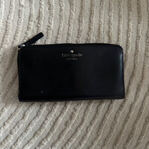 Kate spade black long leather wallet (great condition)